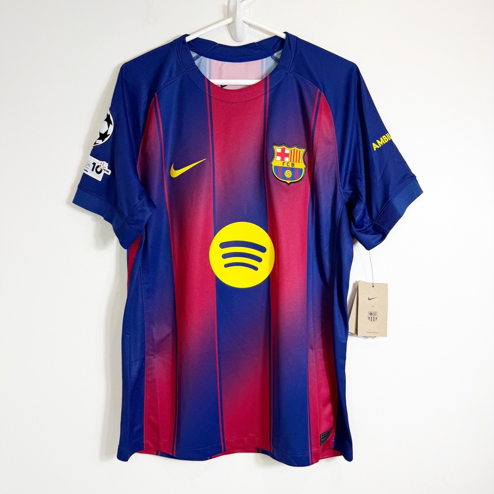 Nike Soccer Jersey Men Medium Blue FC Barcelona Lamine Yamal 10 Home Kit 2025/26